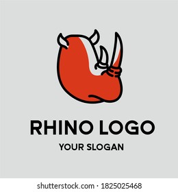 Simple head rhino logo vector. minimalist concept graphic