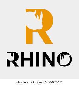 Simple head rhino logo vector. minimalist concept graphic