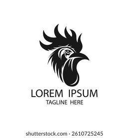 simple head rooster logo design. rooster logo icon design