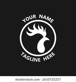 simple head rooster logo design. rooster logo icon design