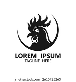 simple head rooster logo design. rooster logo icon design