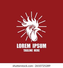 simple head rooster logo design. rooster logo icon design