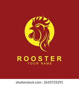 simple head rooster logo design. rooster logo icon design