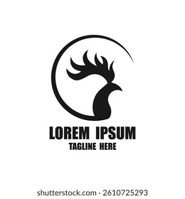 simple head rooster logo design. rooster logo icon design