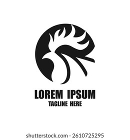 simple head rooster logo design. rooster logo icon design
