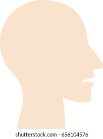Simple head silhouette in skin colour vector