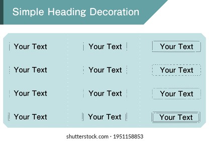 Simple heading decoration line, surrounding line, transparent background on light blue background