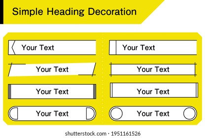 Decoración sencilla de titulares, caja, diseño, fondo blanco sobre fondo amarillo