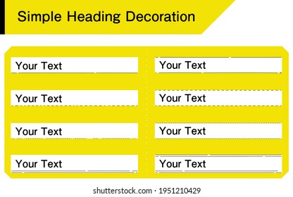 Simple headline decoration line, white background on yellow background