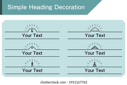 Simple headline decoration, symbol design, transparent background on light blue background