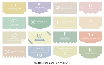 Simple headline design vector material color variation collection copy space