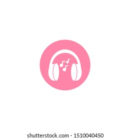 Simple headphone icon flat design