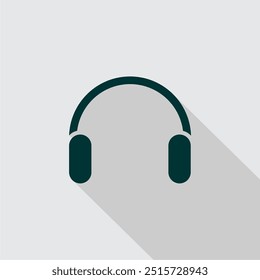 Silueta simple del Vector del icono del auricular