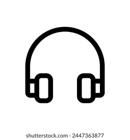 Simple Headphone line icon isolated on a white background