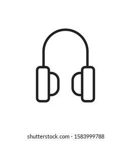 Simple headphone line icon. Stroke pictogram. Vector illustration isolated on a white background. Premium quality symbol. Vector sign for mobile app and web sites.