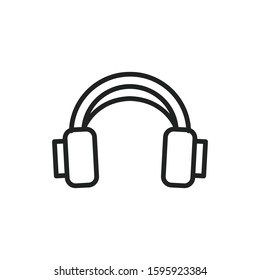 Simple headphone line icon. Stroke pictogram. Vector illustration isolated on a white background. Premium quality symbol. Vector sign for mobile app and web sites.