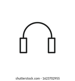 Simple headphone line icon. Stroke pictogram. Vector illustration isolated on a white background. Premium quality symbol. Vector sign for mobile app and web sites.