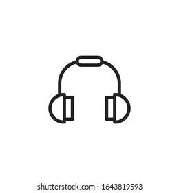 Simple headphone line icon. Stroke pictogram. Vector illustration isolated on a white background. Premium quality symbol. Vector sign for mobile app and web sites.