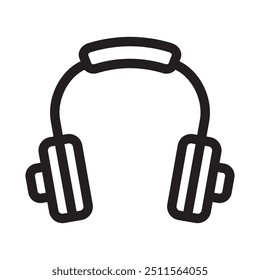 simple headphones or earphones icon linear, vector illustration 
