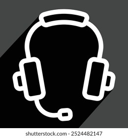 simple headphones or earphones icon linear, vector illustration 