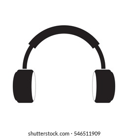 Simple headphones icon, grayscale on white background