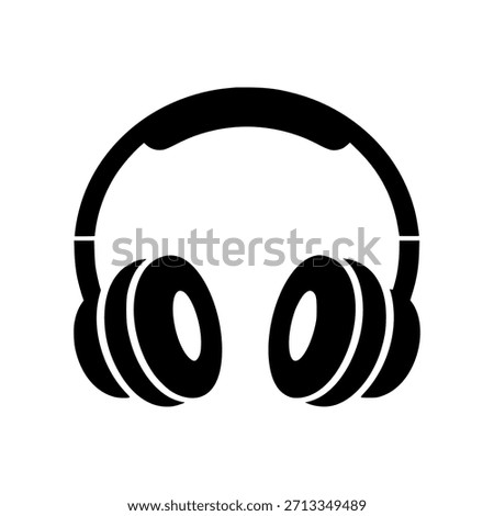 Simple headphones icon on white background
