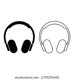 Simple headphones icon pair over ear and in ear style