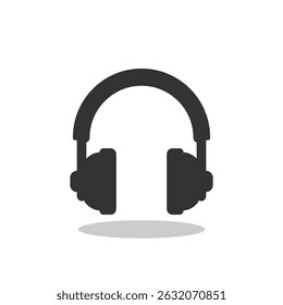 Simple Headphones icon with shadow