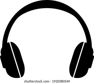 simple headphones icon or symbol isolated on white vector illustration