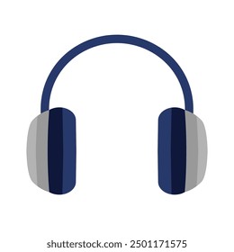 Simple headphones icon vector, headphone flat illustration design, earmuff clip art isolated on white background