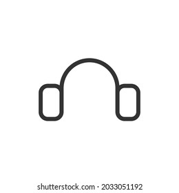 Simple headphones line icon. Premium symbol in stroke style. Design of headphones icon. Vector illustration.