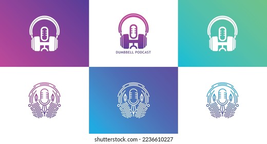 Simple Headphones and microphone for Podcast
Radio Recording Logo design vector
