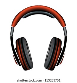 Simple Headphones in Silhouette, vector