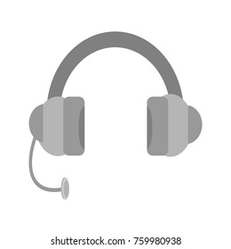 Simple Headset Device Vector Graphic Illustration Design