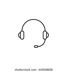 Simple headset editable icon. Icon for web or mobile interfaces