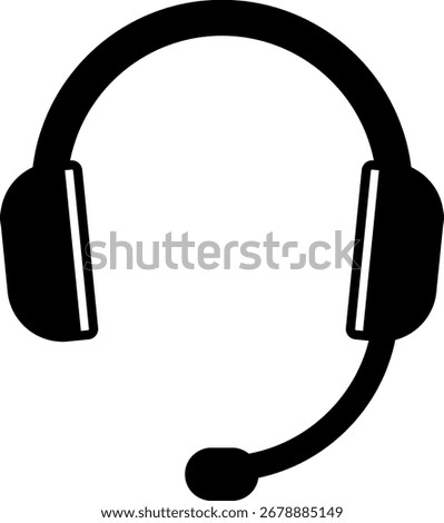 Simple headset icon. earphone. headphone. vector graphic illustration.