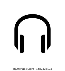 Simple headset icon, earphone symbol design, headphone logo vector illustration