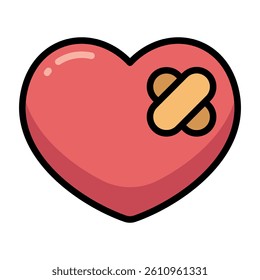 Simple Healed colorful icon. The icon can be used for websites, print templates, presentation templates, illustrations, etc	
