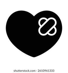 Simple Healed glyph icon. The icon can be used for websites, print templates, presentation templates, illustrations, etc	