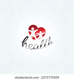 simple health care symbol with red heart