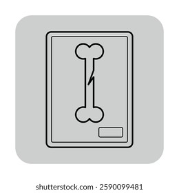 Simple health icon of broken bone illustration. Fractures or injuries concept