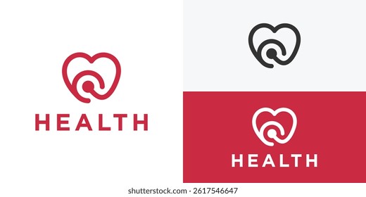 Simple health logo template. Stethoscope logo healthcare and medical logo design vector illustration.