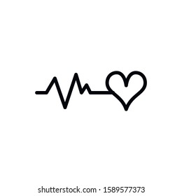 Simple heart beat line icon. Stroke pictogram. Vector illustration isolated on a white background. Premium quality symbol. Vector sign for mobile app and web sites.