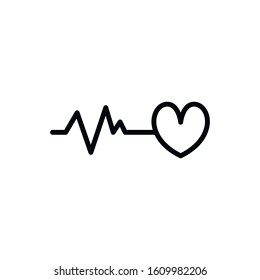 Simple heart beat line icon. Stroke pictogram. Vector illustration isolated on a white background. Premium quality symbol. Vector sign for mobile app and web sites.