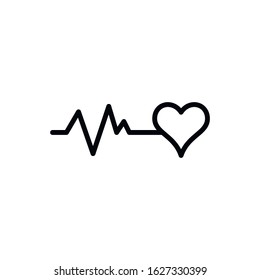 Simple heart beat line icon. Stroke pictogram. Vector illustration isolated on a white background. Premium quality symbol. Vector sign for mobile app and web sites.
