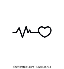 Simple heart beat line icon. Stroke pictogram. Vector illustration isolated on a white background. Premium quality symbol. Vector sign for mobile app and web sites.