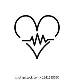 Simple heart beat line icon. Stroke pictogram. Vector illustration isolated on a white background. Premium quality symbol. Vector sign for mobile app and web sites.
