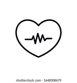 Simple heart beat line icon. Stroke pictogram. Vector illustration isolated on a white background. Premium quality symbol. Vector sign for mobile app and web sites.
