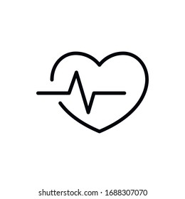 Simple heart beat line icon. Stroke pictogram. Vector illustration isolated on a white background. Premium quality symbol. Vector sign for mobile app and web sites.