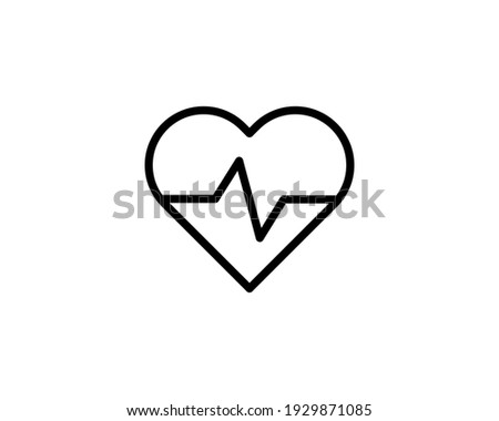 Simple heart beat line icon. Stroke pictogram. Vector illustration isolated on a white background. Premium quality symbol. Vector sign for mobile app and web sites